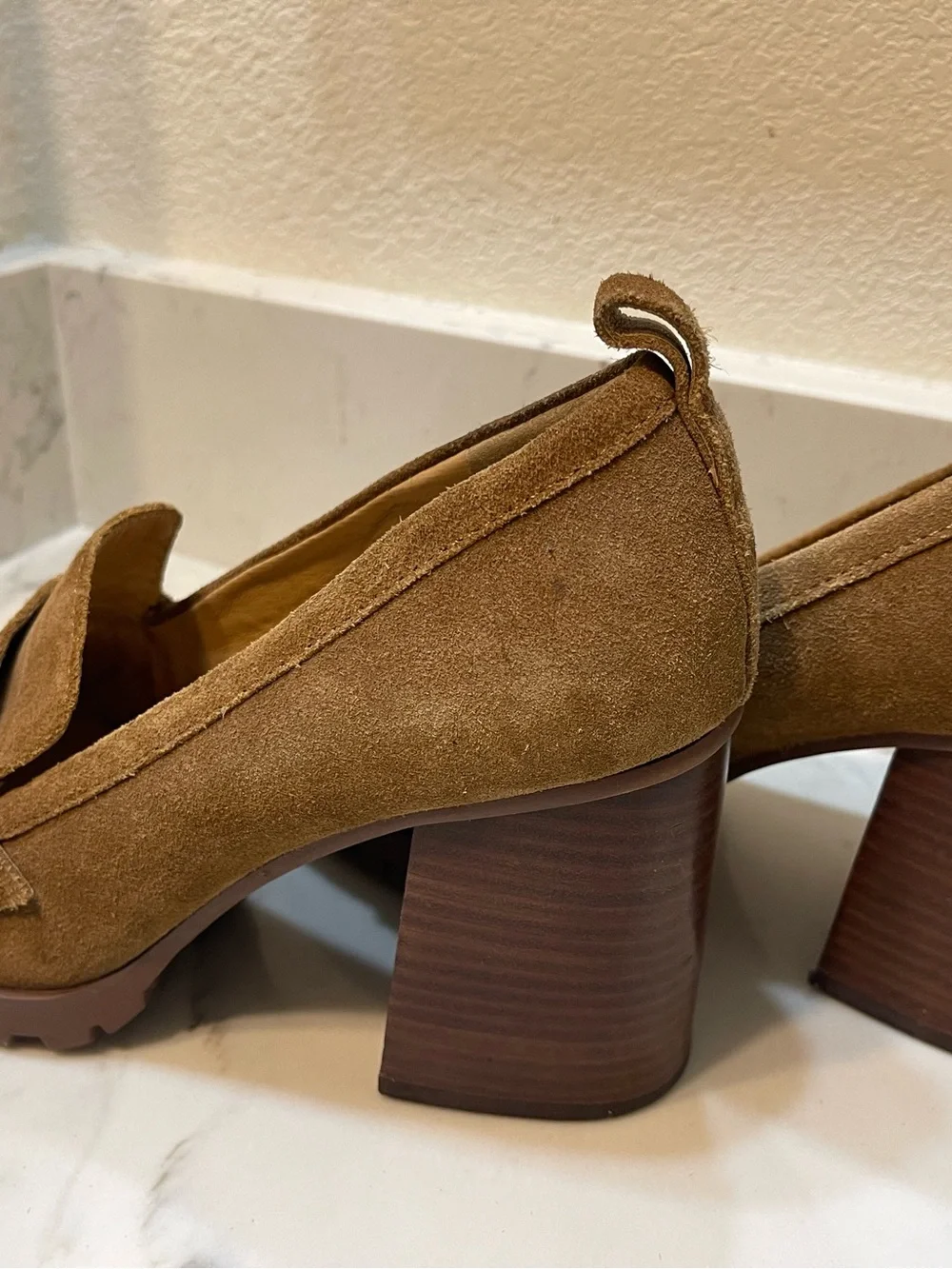 Crown Vintage Suede Loafers in Camel Brown